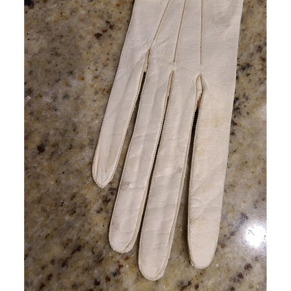 Vintage Antique? Size XS 6 Ivory 26" Long Formal Opera Gloves France Buttons - Picture 3 of 16